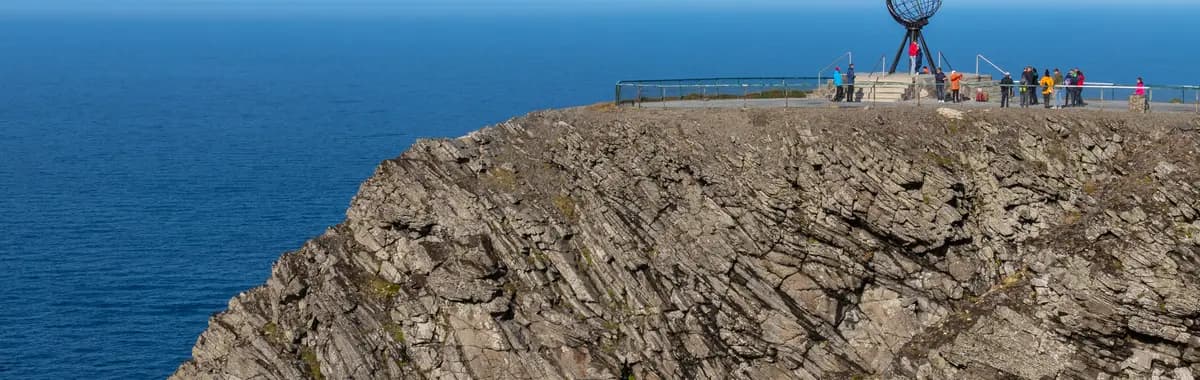 Globe monument at Nordkapp (North Cape), the start of EV1