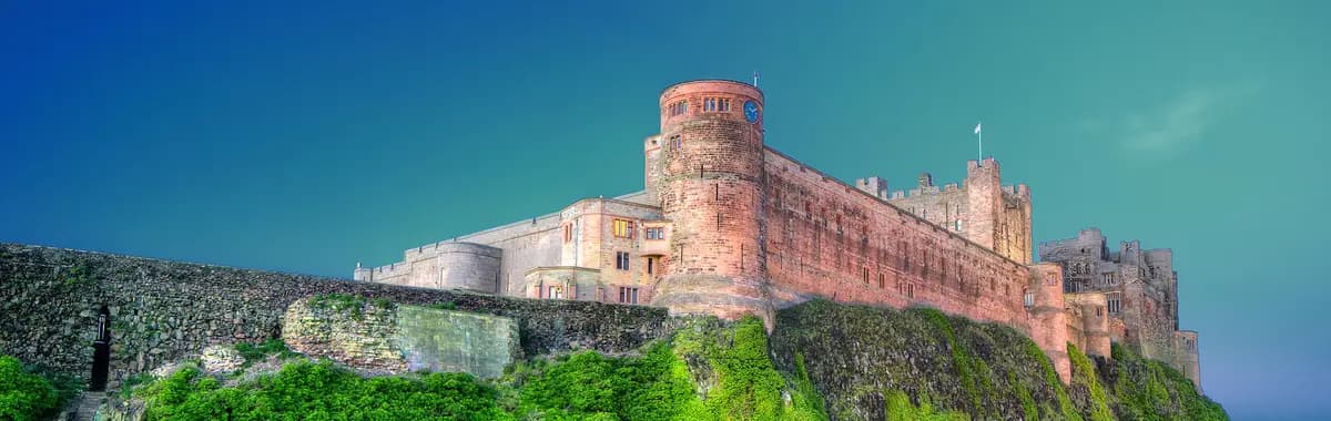 Bamburgh Castle on the Northumberland coast